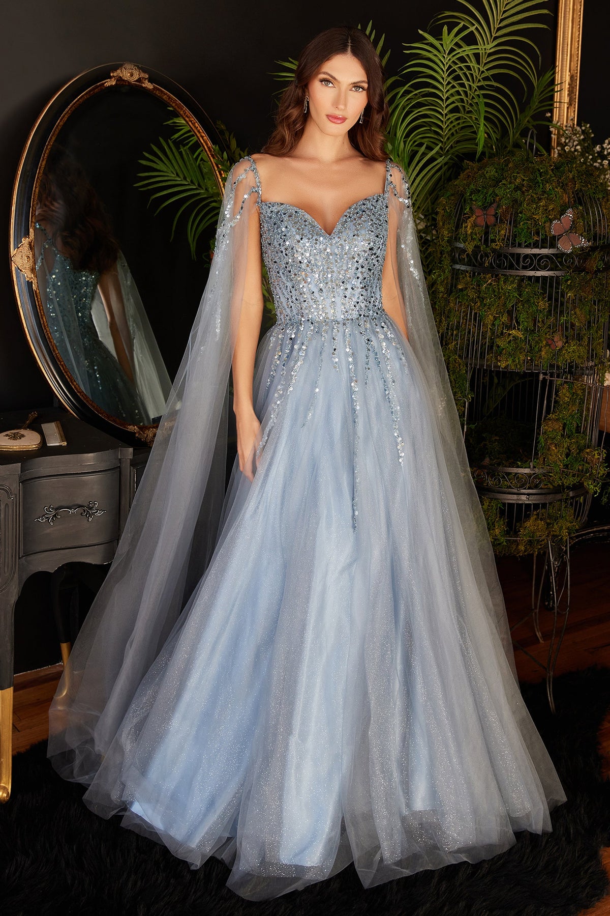 Cinderella Divine CD0204: Shimmering Sequined Gown for Enchanting Occasions