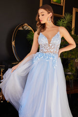 Enchanting Lace AppliquÃ© Gown: Cinderella Divine's A-Line Masterpiece