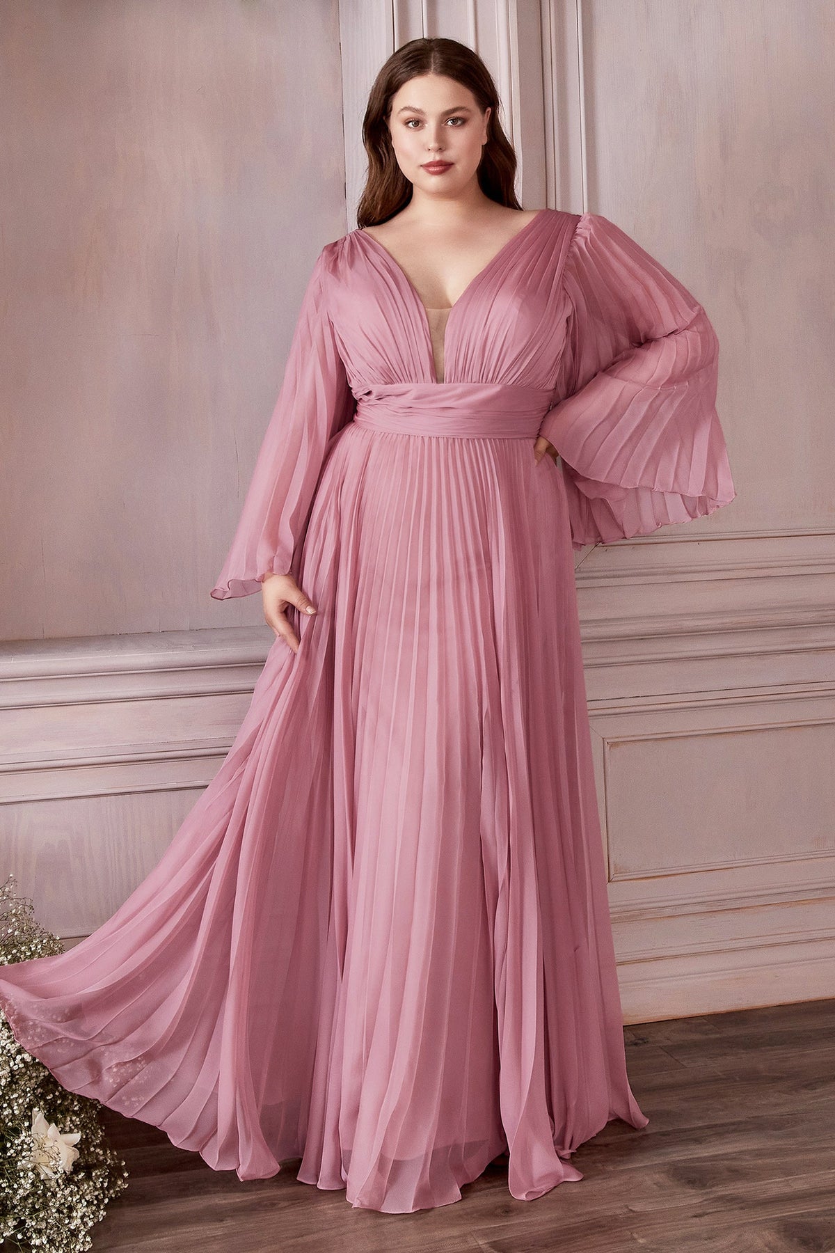 Cinderella Divine: Enchanting Pleated Gown for Prom, Bridesmaids, and Special Occasions
