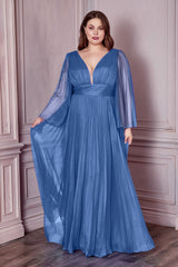 **Cinderella Divine: Enchanting Pleated A-Line Gown for Unforgettable Occasions**