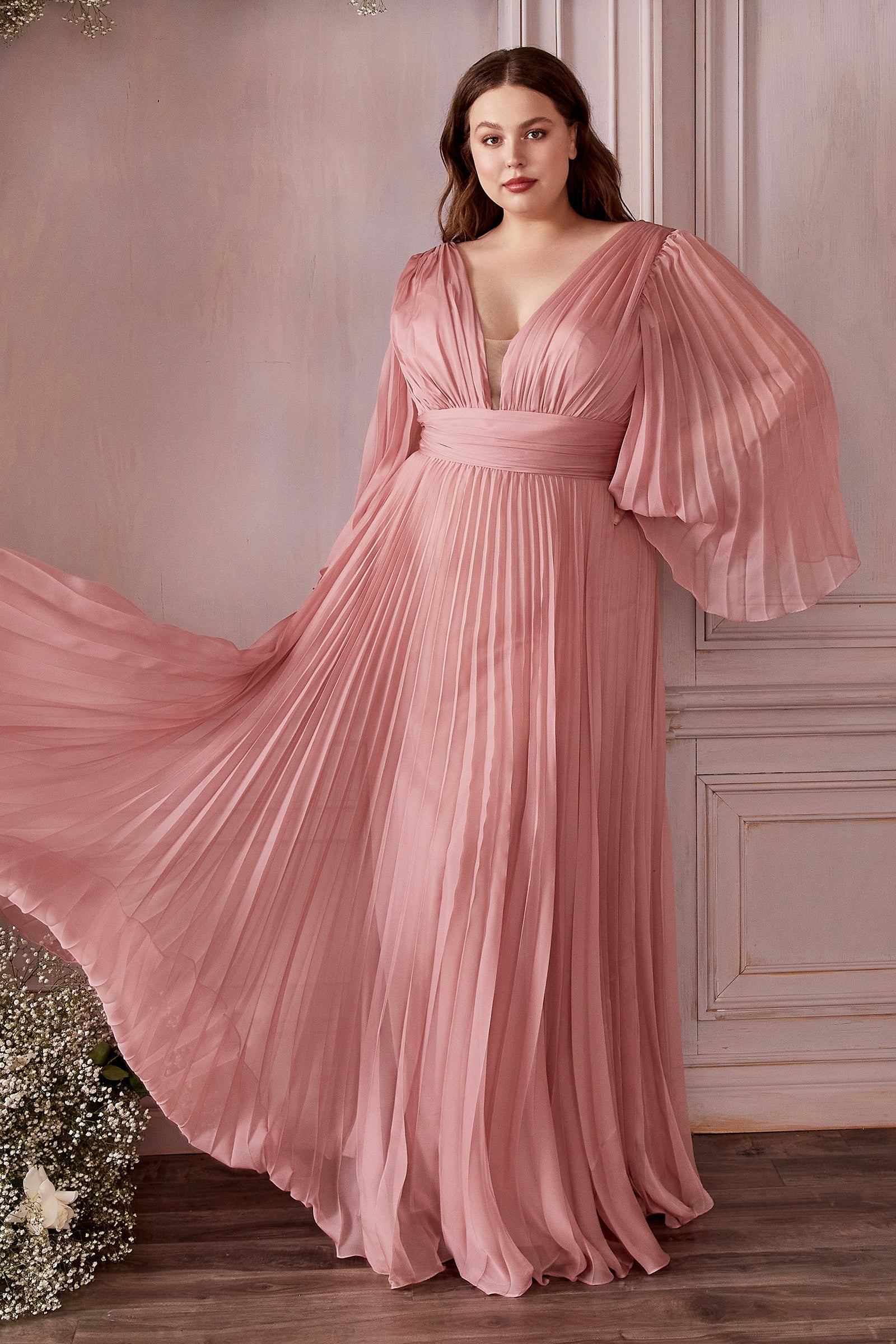 **Cinderella Divine: Enchanting Pleated A-Line Gown for Unforgettable Occasions**