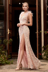 Cinderella Divine CD248: Shimmering Sequined Gown for Unforgettable Occasions