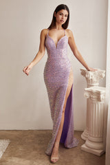 Cinderella Divine CD258: Shimmering Sequined Gown for Unforgettable Occasions