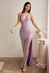 Shimmering Sequins and Alluring Lace: Cinderella Divine's CD258 Gown for Unforgettable Events