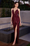 **Cinderella Divine CD279: Captivating V-Neckline Evening Gown for Unforgettable Occasions**