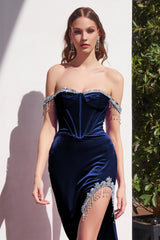 **Cinderella Divine CD293: Shimmering Sequined Sheath Gown for Enchanting Occasions**