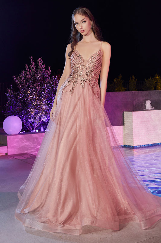 Cinderella Divine CD874: Enchanting Lace and Tulle Prom Dress