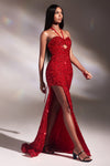 Cinderella Divine CD883: Shimmering Iridescent Sequined Gown for Enchanting Occasions