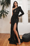 Captivating Glamour: Cinderella Divine's Enchanting Sequin Gown for Unforgettable Occasions