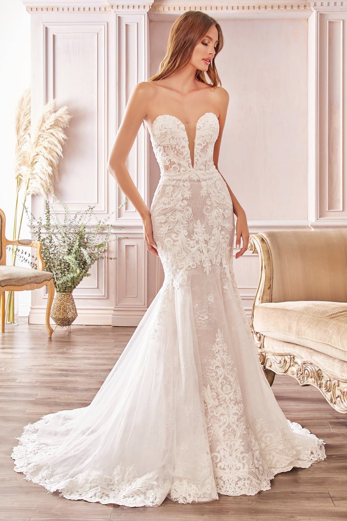 Captivating Bridal Elegance: Cinderella Divine CD928 Wedding Gown