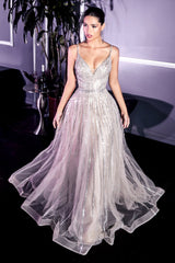 Captivating Glamour: Cinderella Divine CD940 Embellished Tulle Gown for Unforgettable Occasions