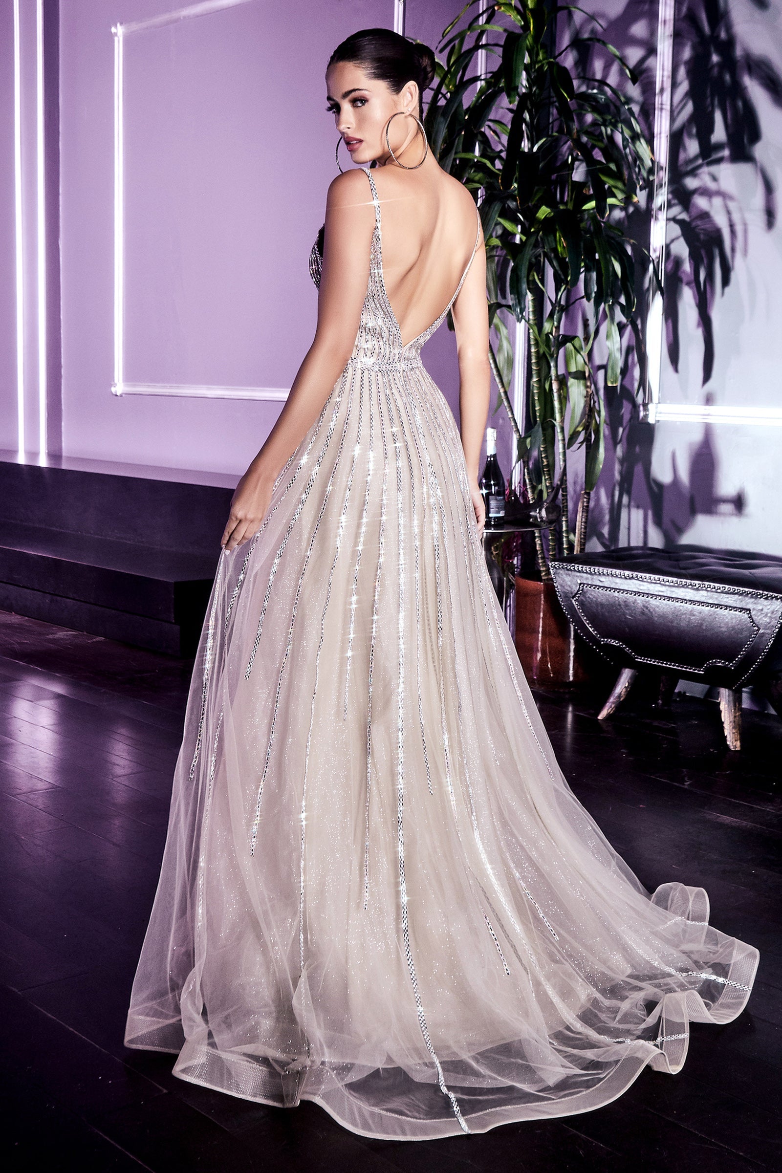 Captivating Glamour: Cinderella Divine CD940 Embellished Tulle Gown for Unforgettable Occasions