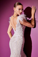 **Cinderella Divine: Enchanting Bridal Gown with Delicate Lace and Alluring Embellishments**