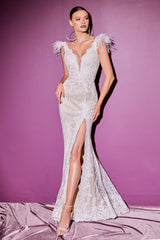 **Cinderella Divine: Enchanting Bridal Gown with Delicate Lace and Alluring Embellishments**
