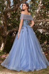 Enchanted Elegance: Cinderella Divine's Shimmering Lace Ballgown (CD955)