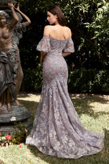 Cinderella Divine CD959: Embroidered Trumpet Dress for Enchanting Occasions