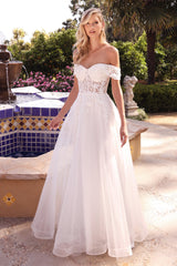 Enchanting Cinderella Divine Bridal Gown: Off-Shoulder Elegance for Timeless Beauty