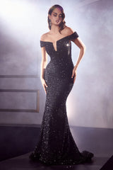 Captivating Sequins and Alluring Illusion: Cinderella Divine's Enchanting Gown for Special Occasions