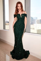 Captivating Sequins and Alluring Illusion: Cinderella Divine's Enchanting Gown for Special Occasions