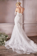 Enchanting Cinderella Divine Floral Applique Wedding Dress (CD977W)