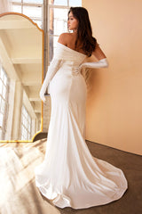 Cinderella Divine: Luxe Jersey Wedding Dress for Timeless Elegance (CD979W)