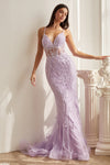 Cinderella Divine: Enchanting Evening Gown with Ruching and Thigh-High Slit