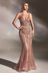 Cinderella Divine: Enchanting Evening Gown with Ruching and Thigh-High Slit