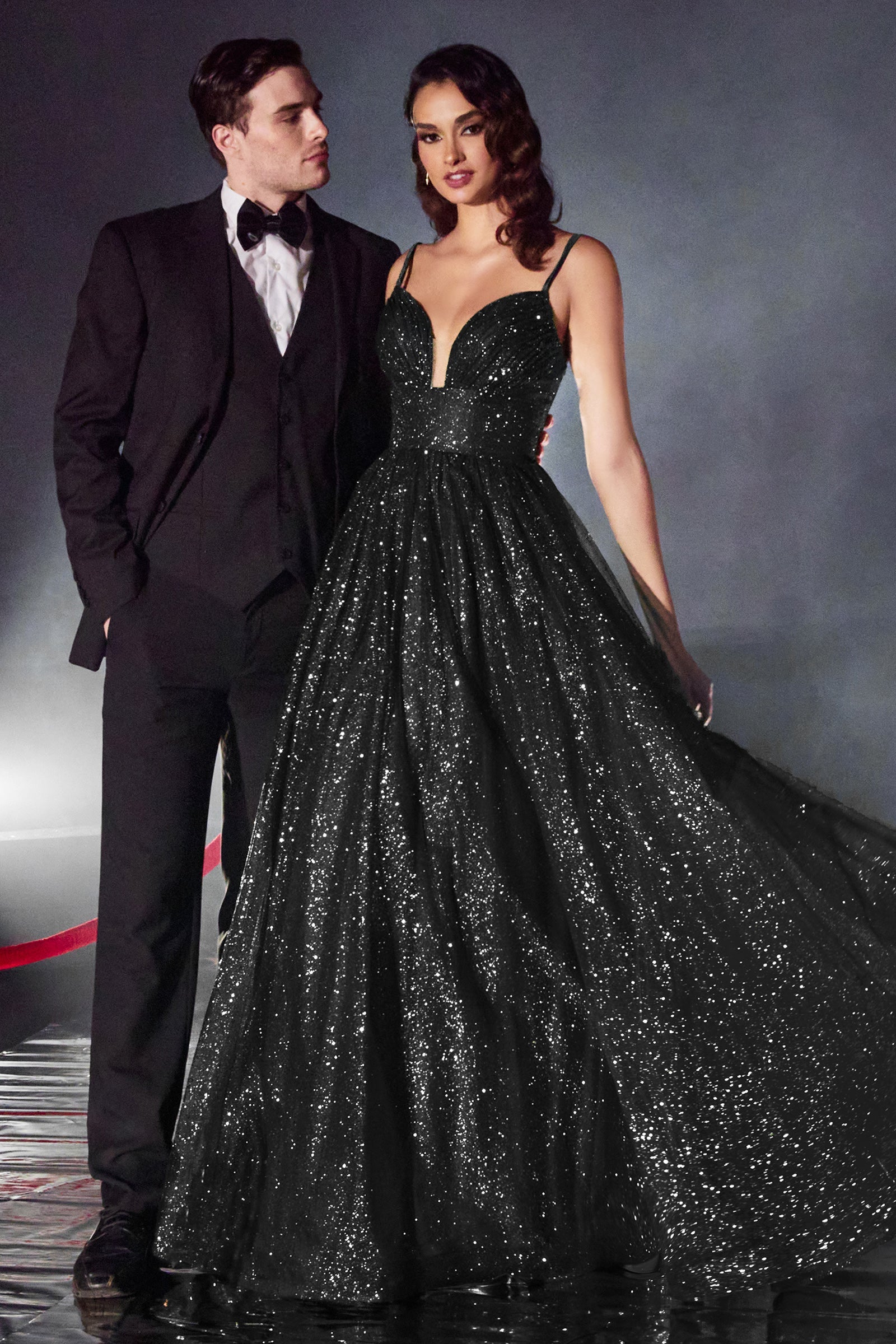 **Cinderella Divine: Enchanting Glittered Ballgown for Unforgettable Occasions**