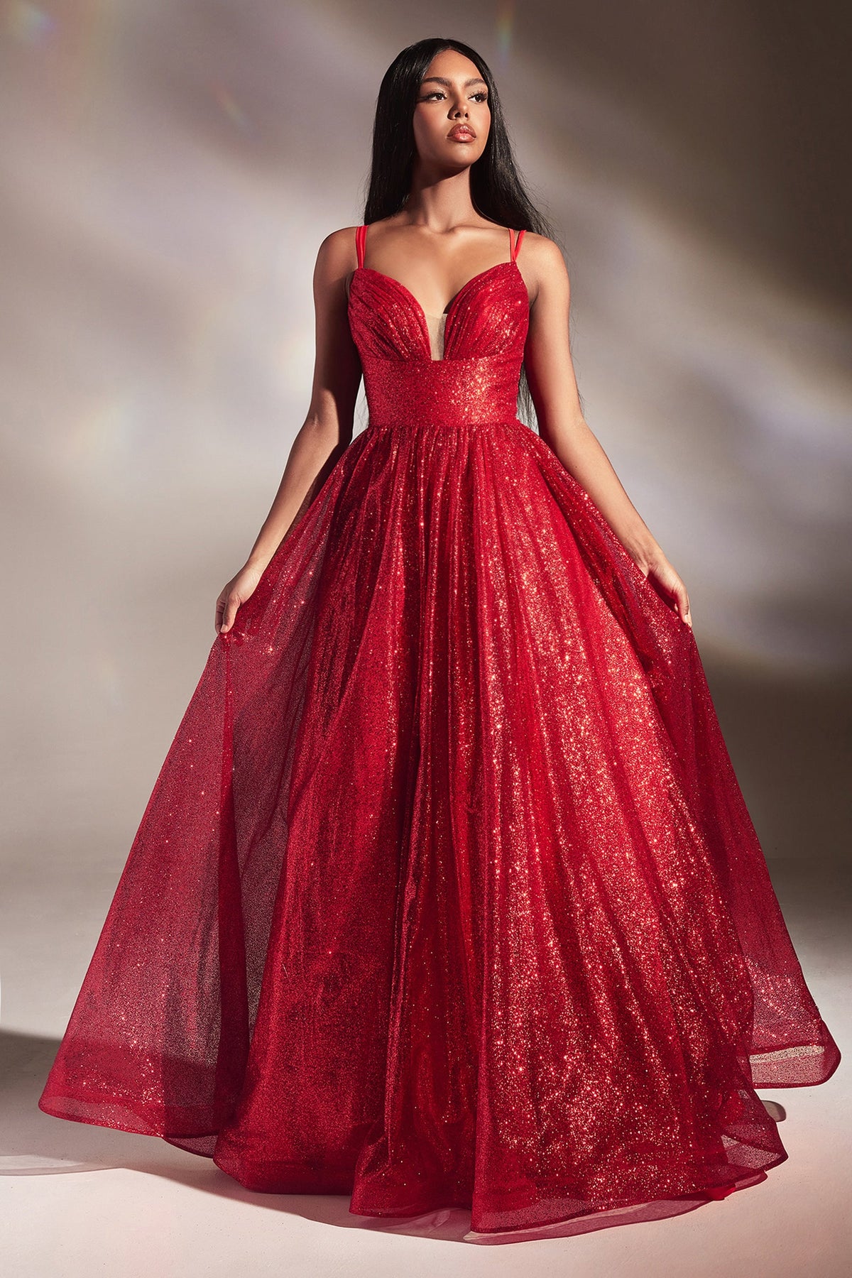 **Cinderella Divine: Enchanting Glittered Ballgown for Unforgettable Occasions**