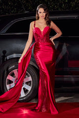 **Cinderella Divine: Enchanting Satin Gown for Formal Occasions**