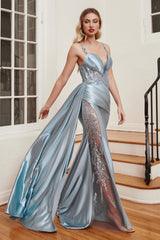 Captivating Glamour: Cinderella Divine CDS417 Satin Gown for Unforgettable Occasions