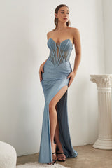 Cinderella Divine CDS419: Shimmering Strapless Gown for Unforgettable Nights