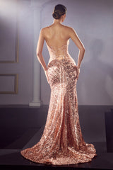 Ethereal Enchantment: Cinderella Divine's CDS421 Sequined Mermaid Gown