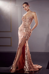 **Cinderella Divine's Shimmering Sequined Enchantress for Unforgettable Occasions (CDS421)**