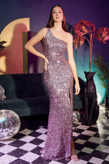 **Cinderella Divine: Shimmering Iridescent Sequin Gown for Unforgettable Occasions**