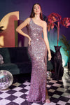 Cinderella Divine CH118: Shimmering Iridescent Sequin Gown for Unforgettable Occasions