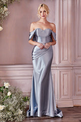 Enchanting Cinderella Divine Gown: Asymmetric Pleats, Draped Sleeves, and a Sweep Train