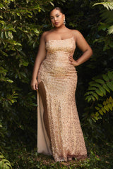 Cinderella Divine: Shimmering Elegance for Plus-Size Glamour (CH165C)