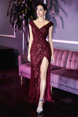 Shimmering Star: Cinderella Divine CH198 Sequin Gown for Unforgettable Occasions
