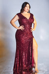 **Cinderella Divine: Shimmering Sequin Gown for Enchanting Occasions (CH198C)**