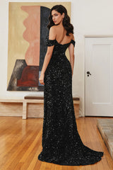 Cinderella Divine's Iridescent Sequin Velvet Gown: A Shimmering Symphony for Formal Occasions