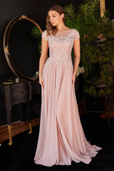 **Cinderella Divine's Enchanting Embroidered A-Line Dress: Captivating Elegance for Special Occasions**