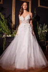 Cinderella Divine CM318: Captivating Satin Gown with Intricate Lace and Dramatic Train