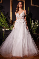 Enchanting Cinderella Divine CM318 Gown: Shimmering Lace and Flowing Elegance