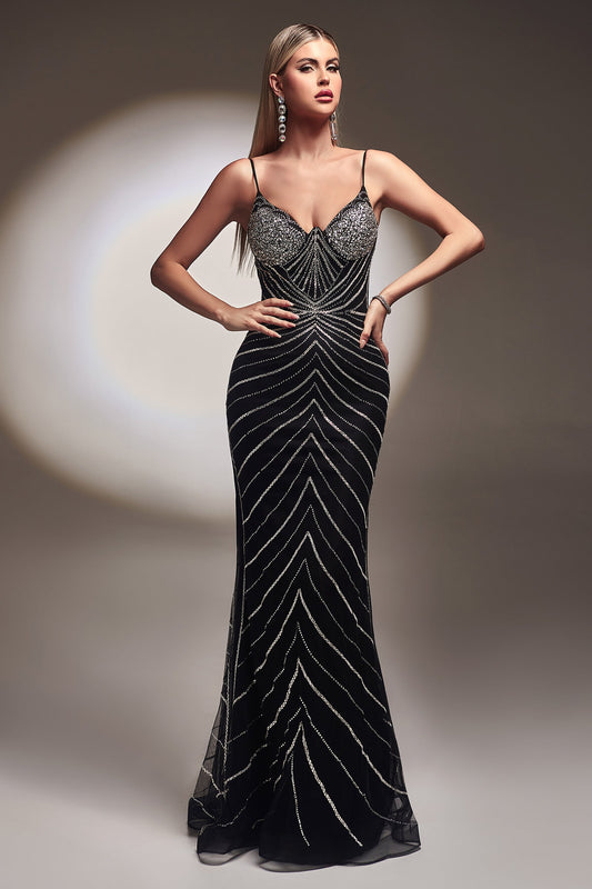 **Cinderella Divine: Captivating Beaded Masterpiece for Formal Elegance**