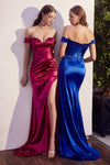 Enchanting Elegance: Captivating Off-the-Shoulder Satin Gown for Unforgettable Nights