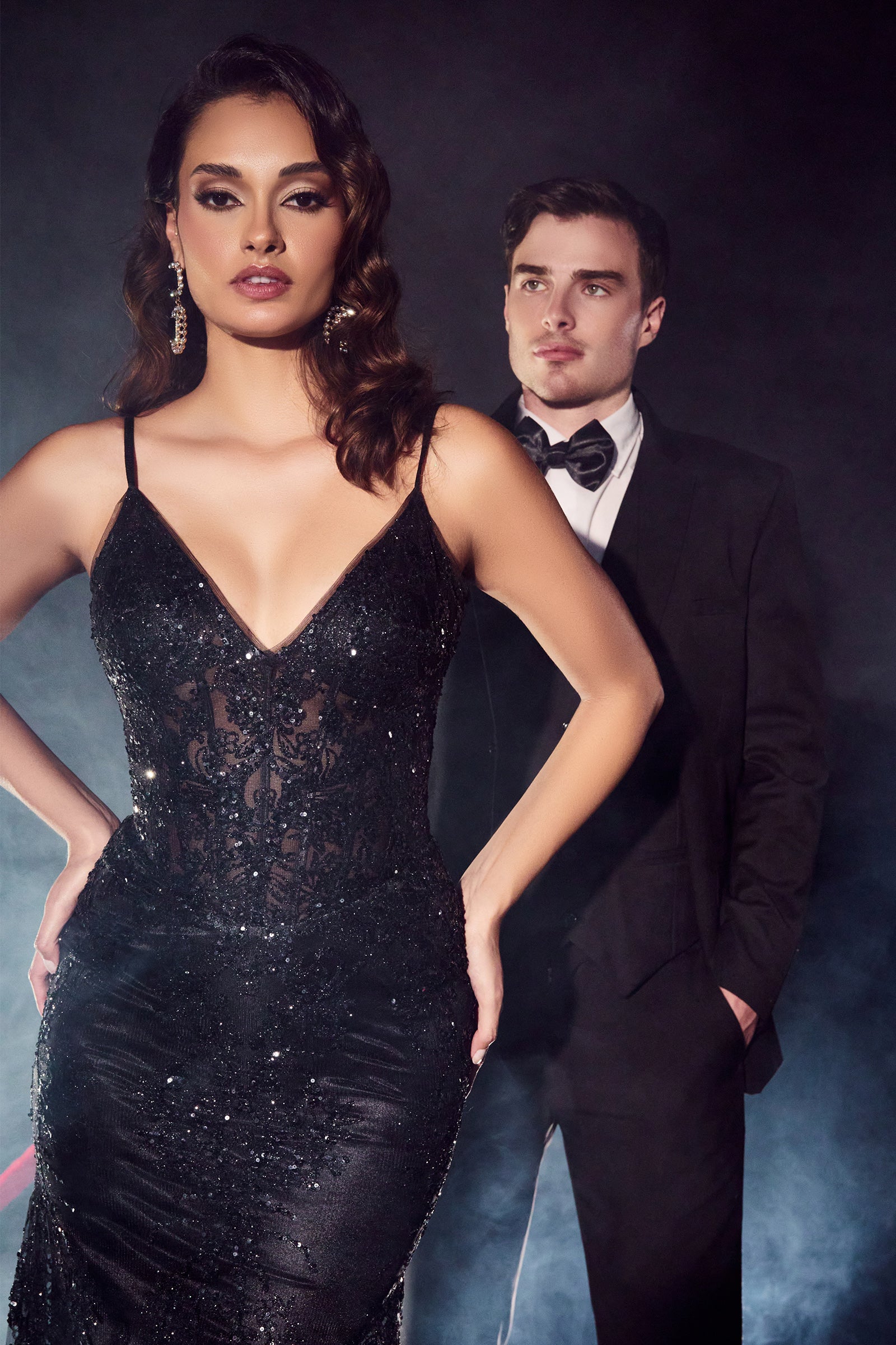 **Cinderella Divine's Enchanting Evening Gown: Shimmering Sequins and a Captivating Silhouette**