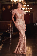 Cinderella Divine J824: Shimmering Sculpted Gown for Enchanting Evenings