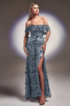 **Cinderella Divine J832: Enchanting Glitter Foliage Gown for Unforgettable Occasions**