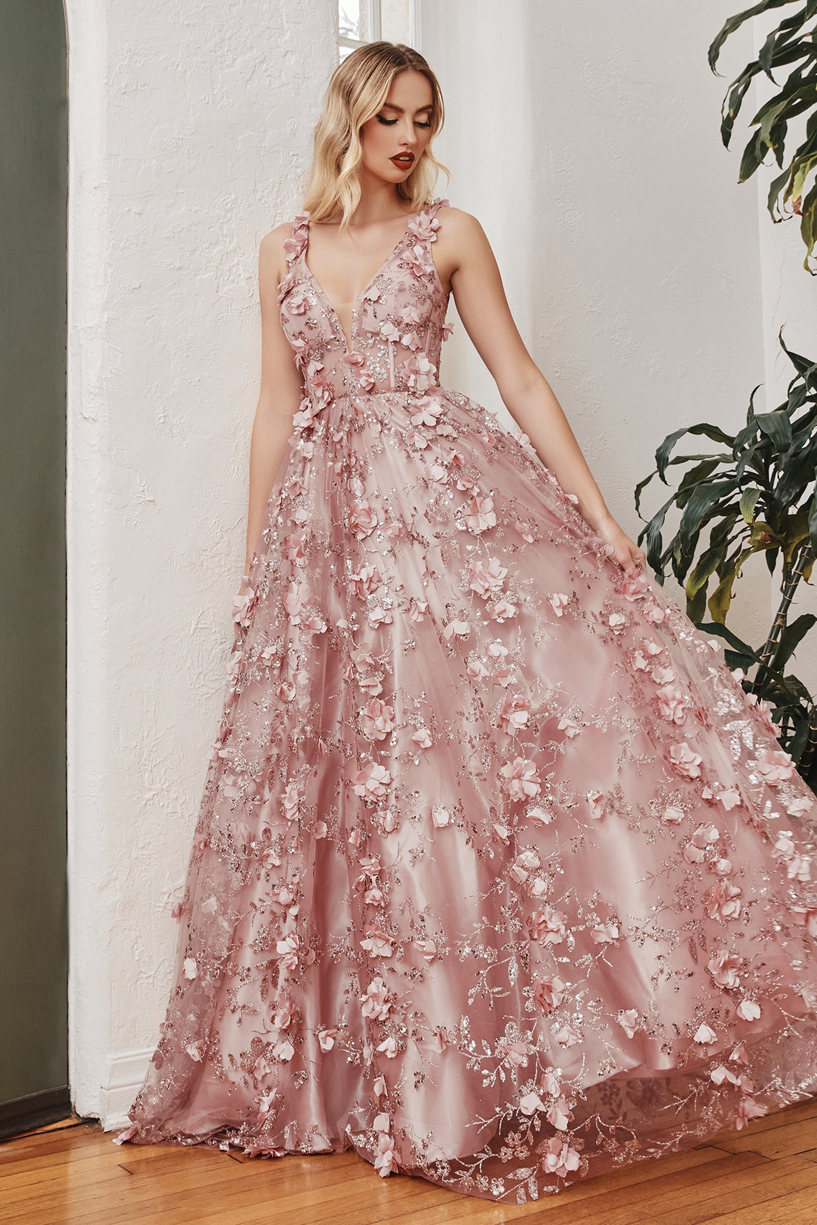 Enchanting Glitter and Blossoms: Cinderella Divine J838 for Your Magical Night